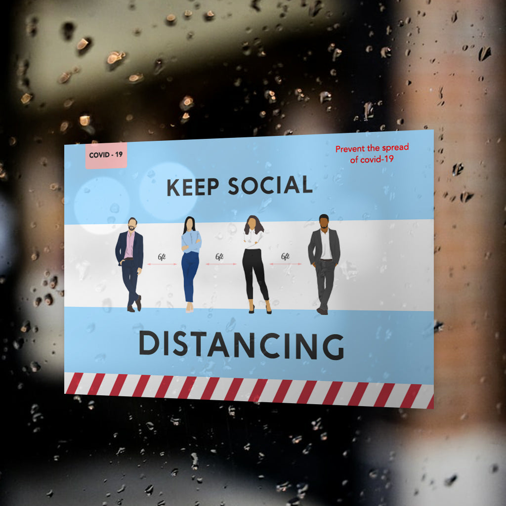 Social Distancing Window Decals / Sticker - 03 - Backdropsource