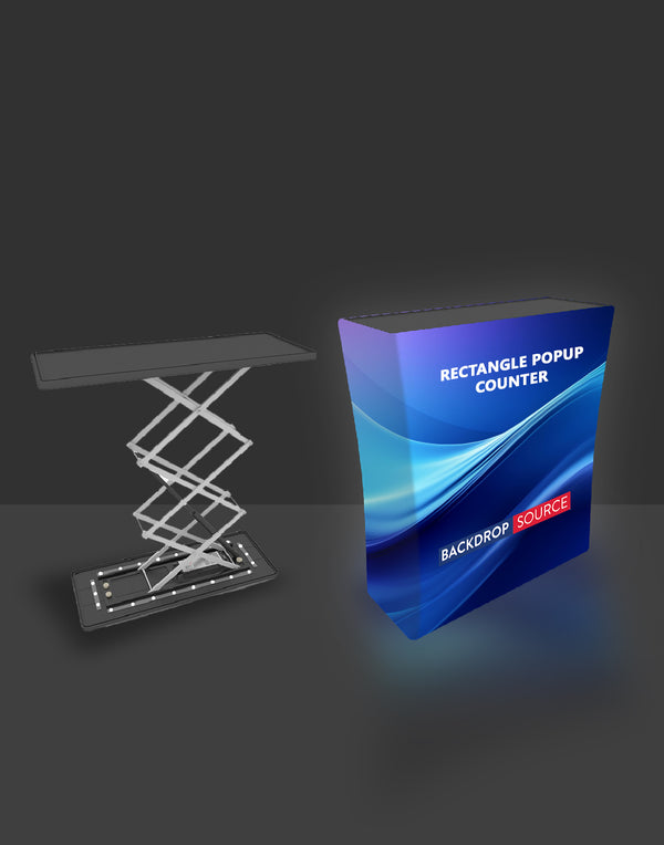 Mostrador de exhibición de tela desplegable (para exhibiciones en podios y stands)