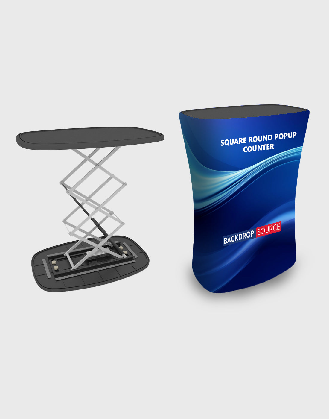 Backlit Fabric Rounded Square Pop Up Counter
