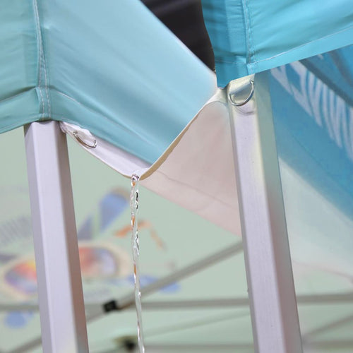 Carpa con dosel y canaleta para lluvia