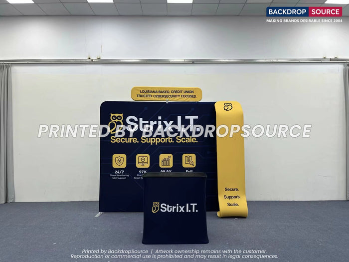 Curved Popup Exhibit Pro 3-in-1 Display Kit with Illume Lights