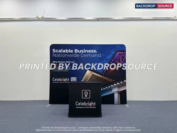 Curved Popup Exhibit Pro 3-in-1 Display Kit with Illume Lights