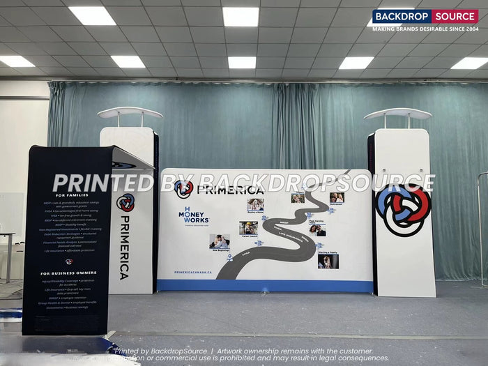 Straight Popup Exhibit Pro 3-in-1 Display Kit with Illume Lights