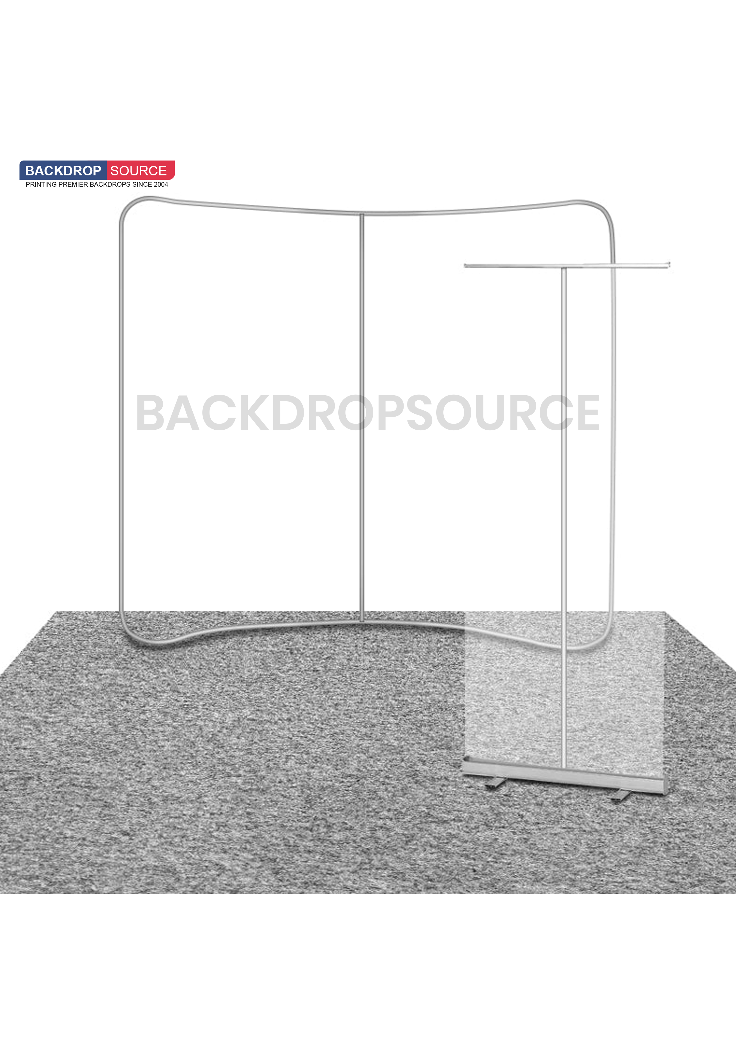 10x10 Trade Show Booth Kit with Backwall & Roll-Up Banner Stand