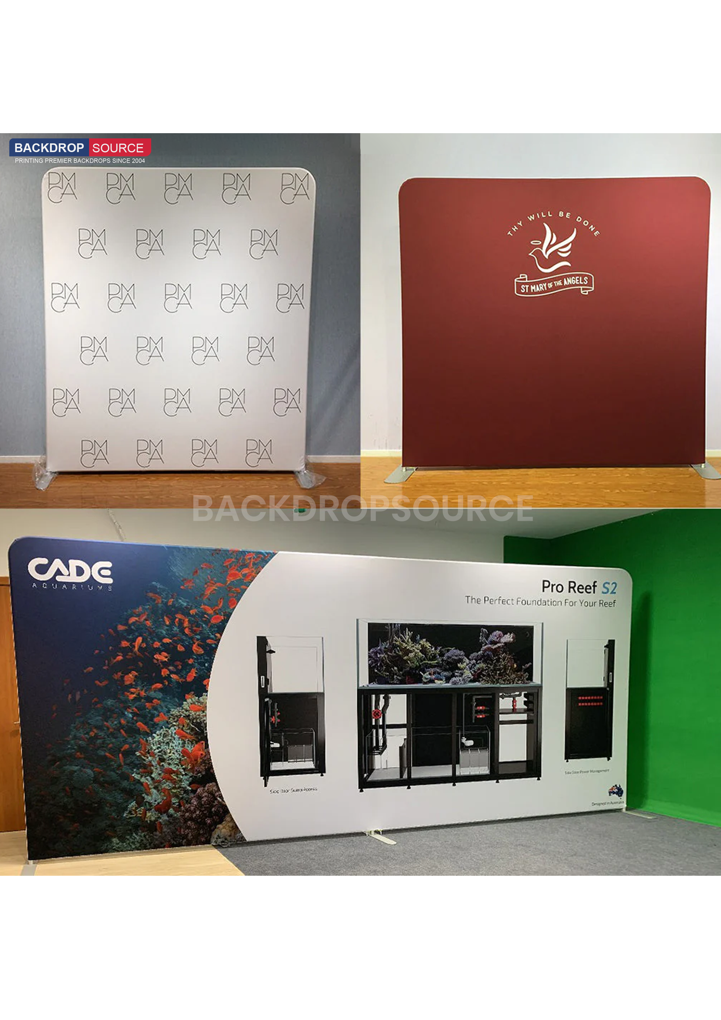 Small Portable Straight Fabric Backdrop - 10ft W x 3ft H