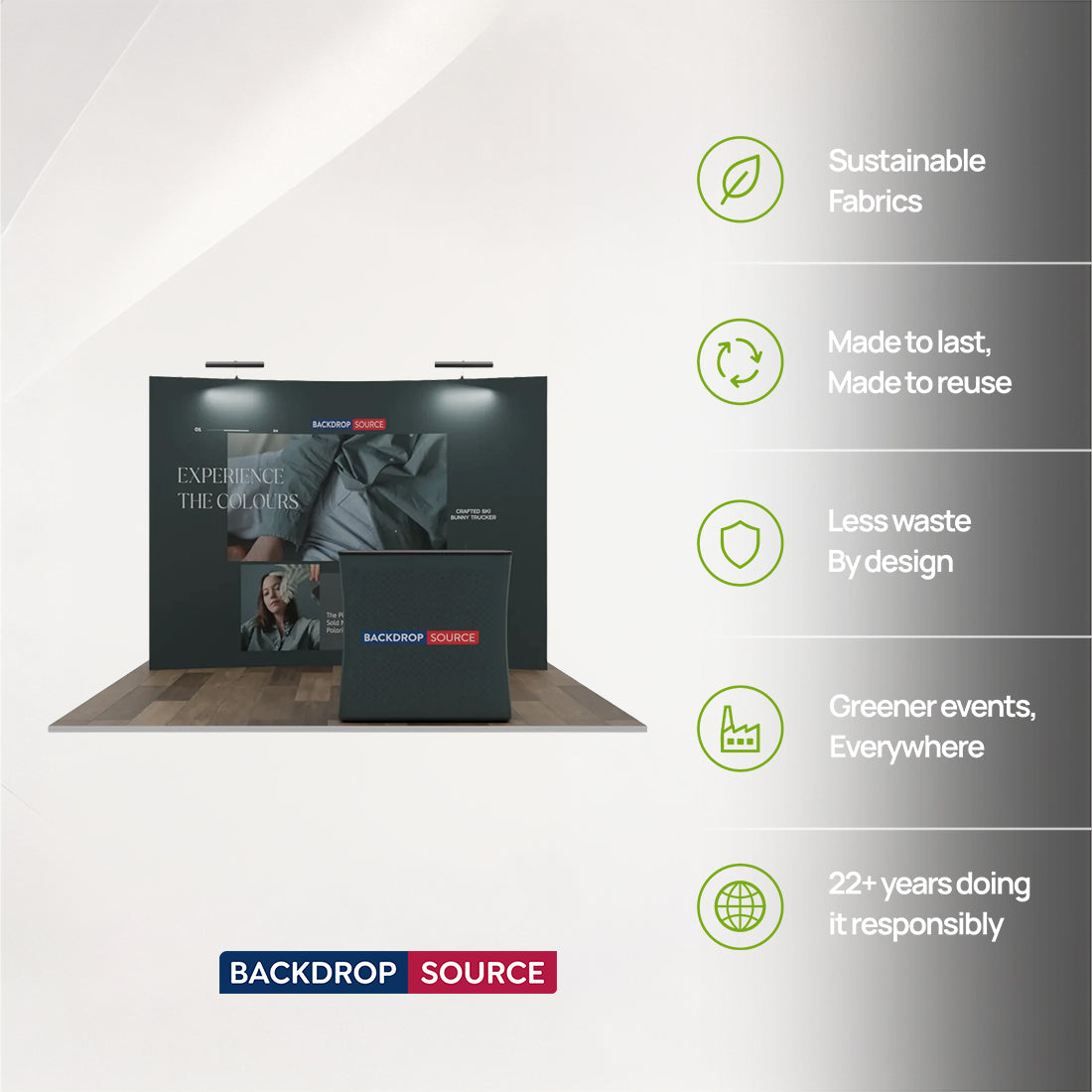 10ft x 10ft Curved Popup Exhibit Pro 3-in-1 Display Kit with Illume Lights