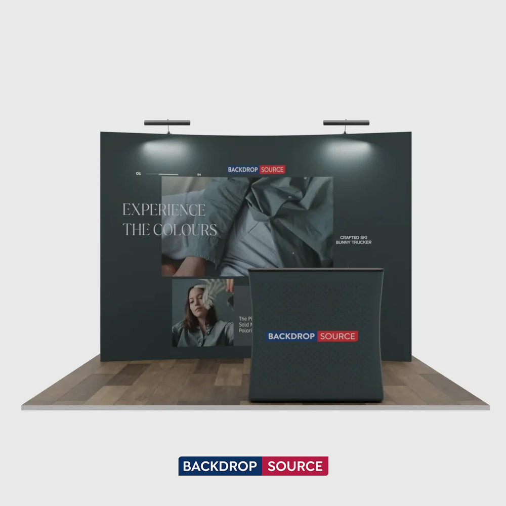 10ft x 10ft Curved Popup Exhibit Pro 3-in-1 Display Kit with Illume Lights