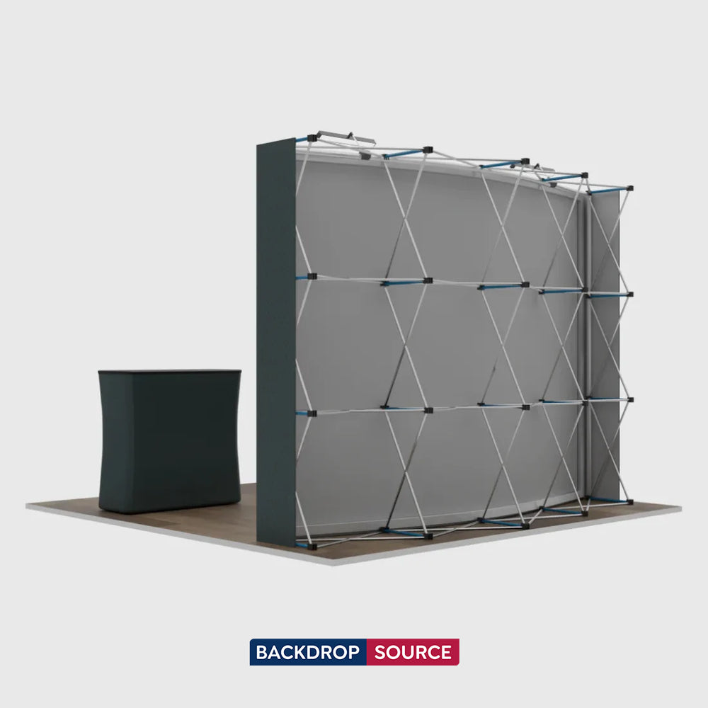 10ft x 10ft Curved Popup Exhibit Pro 3-in-1 Display Kit with Illume Lights
