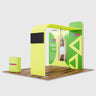 Kit de exhibición de TV modular de arco en L de primera calidad para stands de 10 pies de ancho