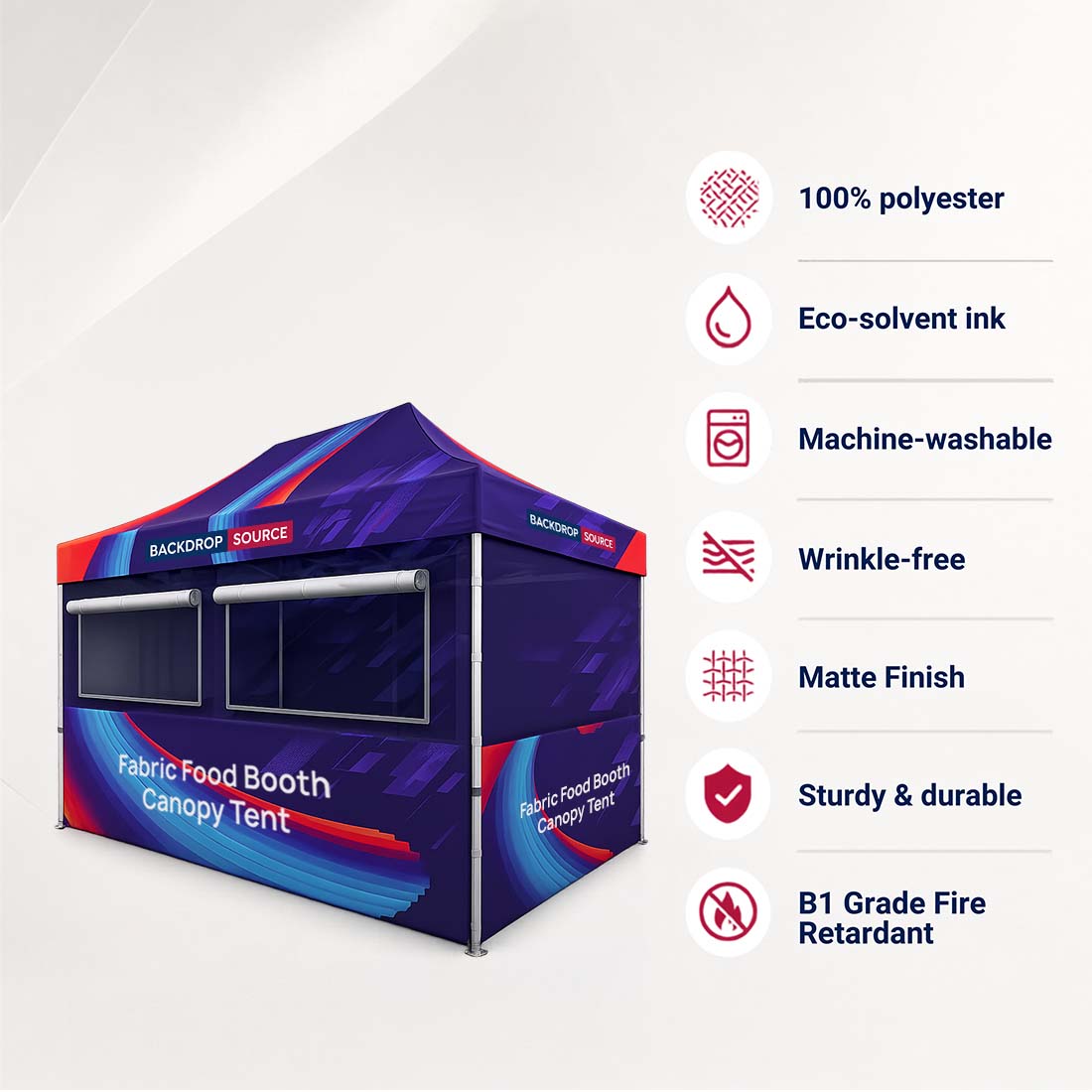 15ft x 10ft Fabric Food Booth Canopy Tent