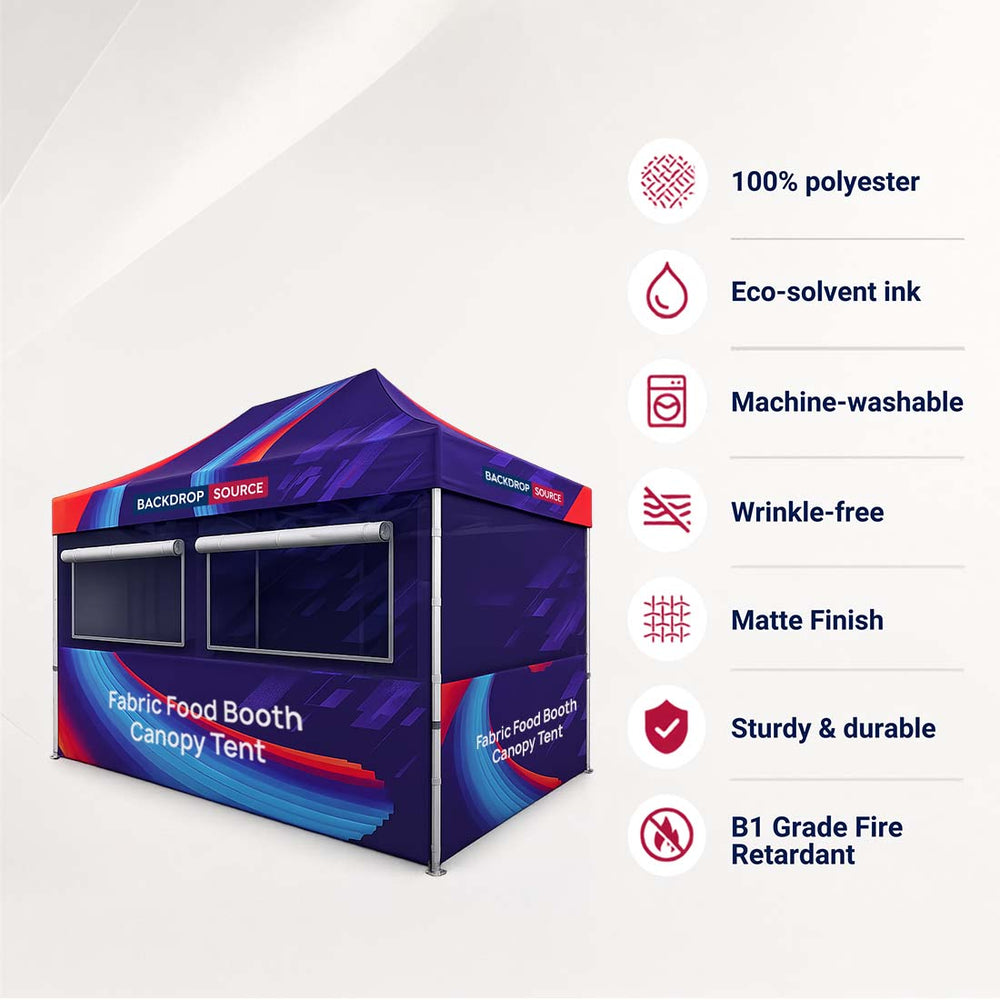15ft x 10ft Fabric Food Booth Canopy Tent