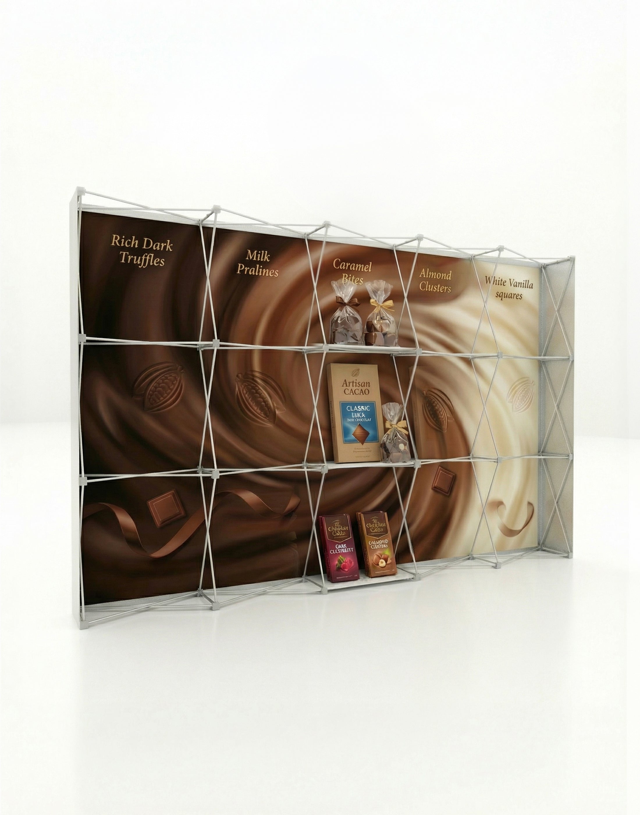 Portable Straight Pop-Up Wall with Shelves