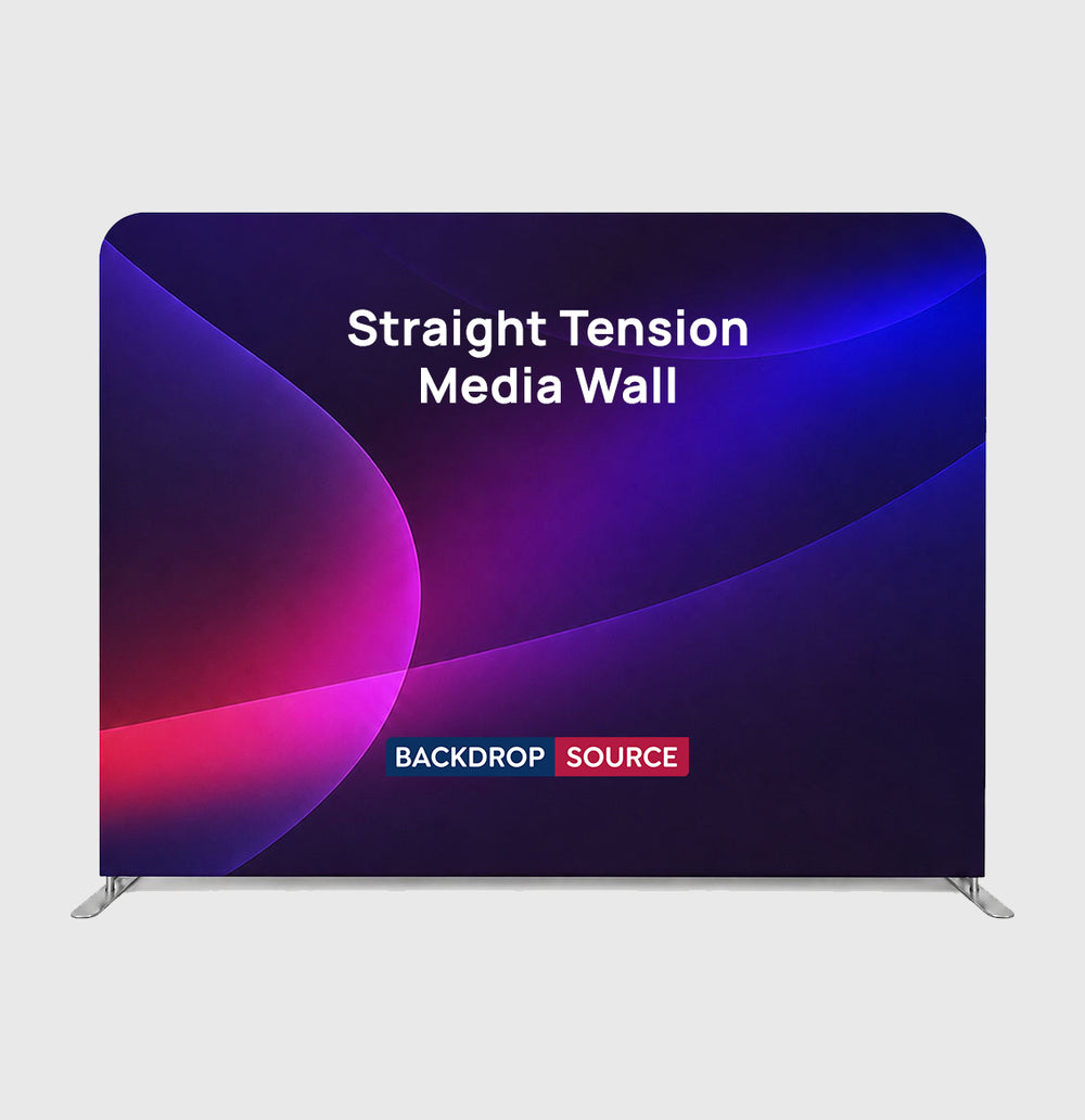 Fondo de pared multimedia con tela de tensión recta