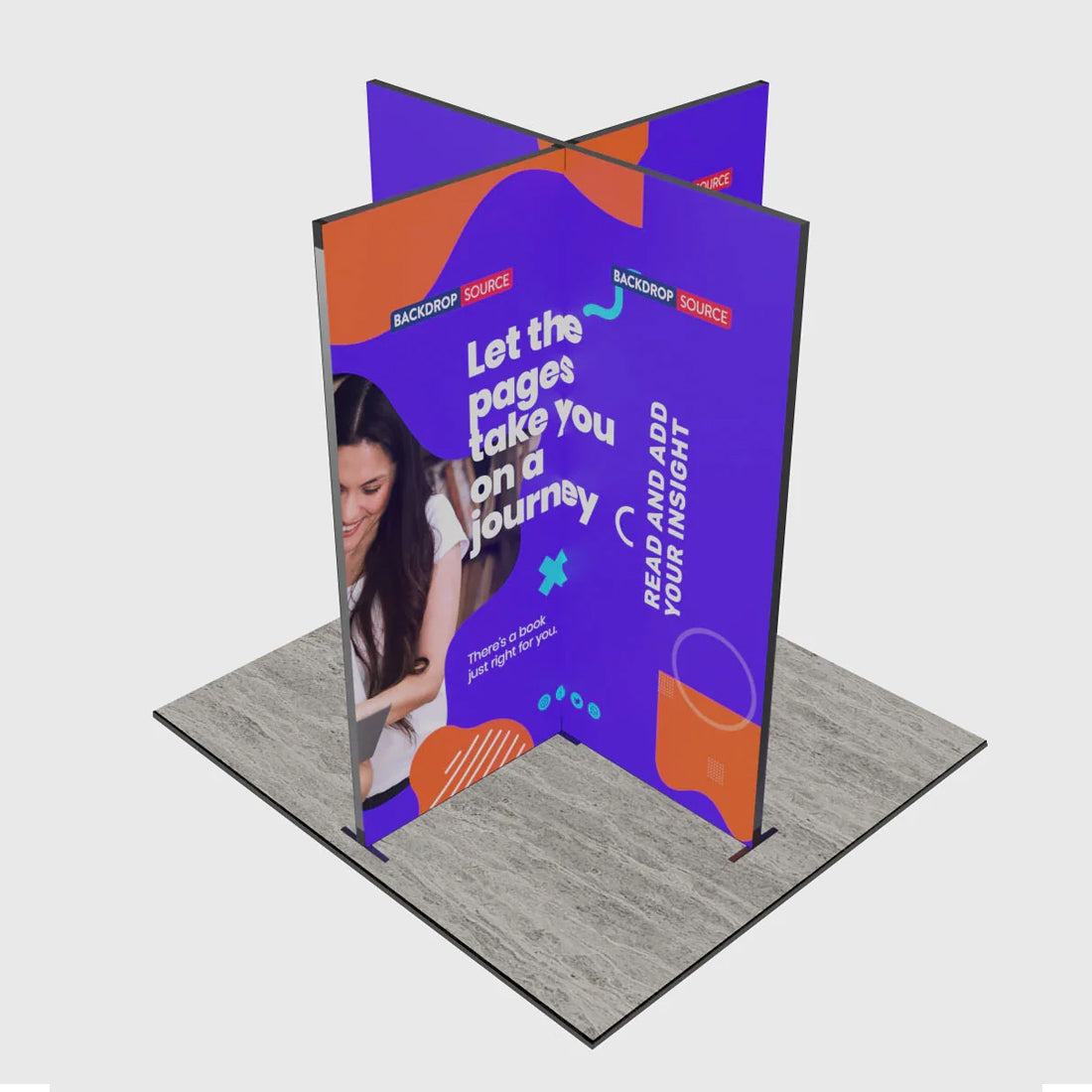 Exhibidor modular de luz SEG de 10 pies para ferias comerciales - Modelo 1