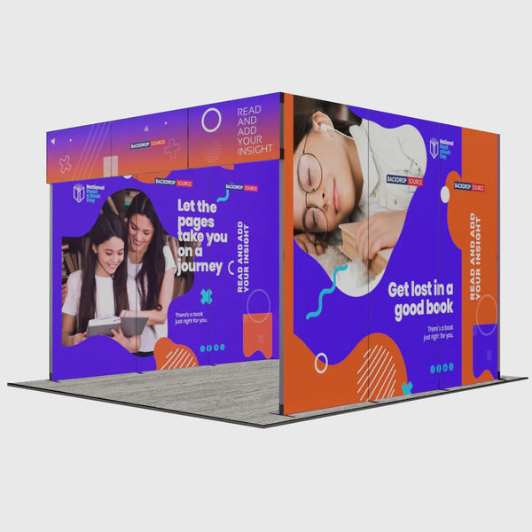 Exhibidor modular de luz SEG de 10 pies para ferias comerciales - Modelo 1