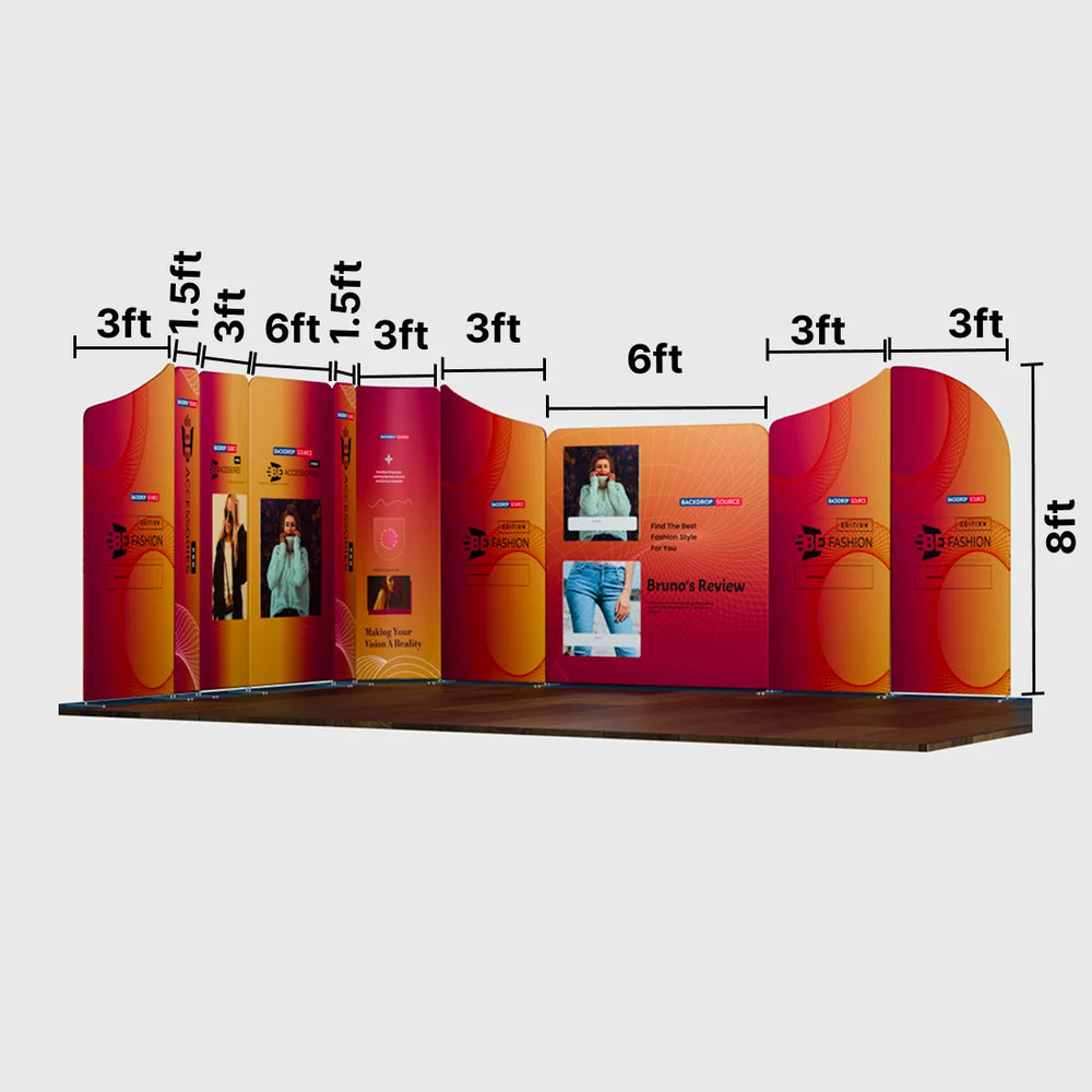 Magnetic Fabric Booth Display - Model 5 (16.4 x 16.4ft)