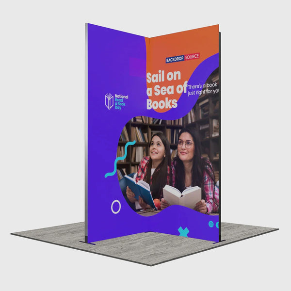 Exhibidor modular de luz SEG de 10 pies para ferias comerciales - Modelo 1