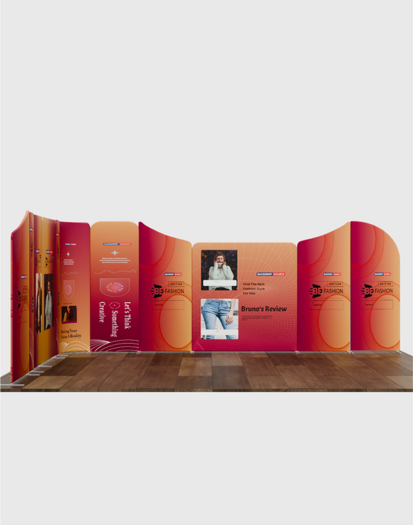 Magnetic Fabric Booth Display - Model 5 (16.4 x 16.4ft)
