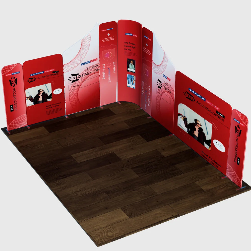 Stand de exhibición de tela magnética - Modelo 5 (13 x 13 pies)