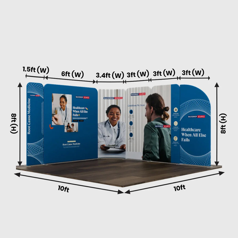 Magnetic Fabric Booth Display - Model 3 (10 x 10ft)