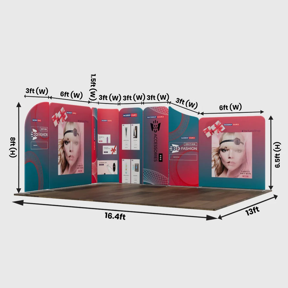 Magnetic Fabric Booth Display - Model 3 (16.4 x 13ft)