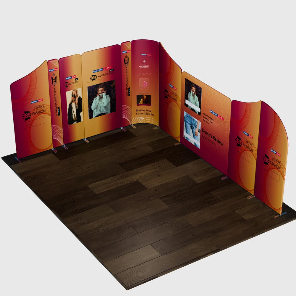 Magnetic Fabric Booth Display - Model 5 (16.4 x 16.4ft)