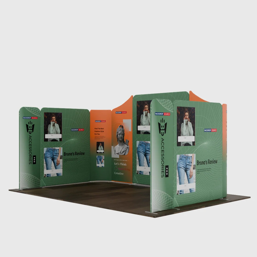 Magnetic Fabric Booth Display - Model 2 (16.4 x 10ft)