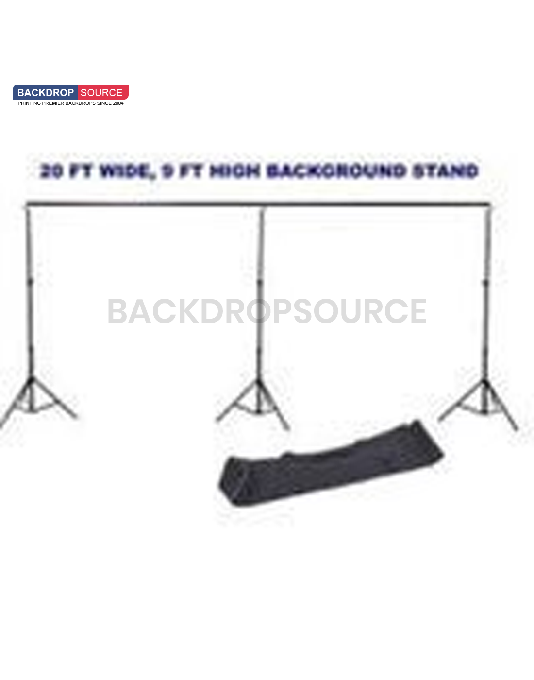 20' W x 20' H Chroma Key Green Screen Backdrop With Stand