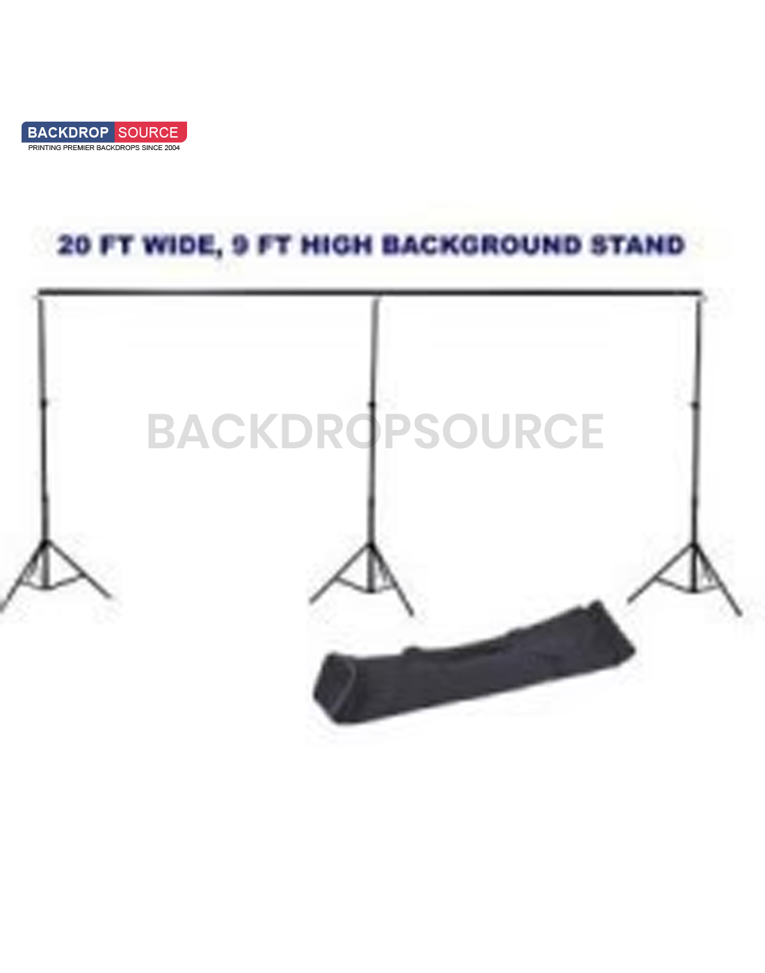 20' W x 20' H White/ Black Backdrop with a Stand