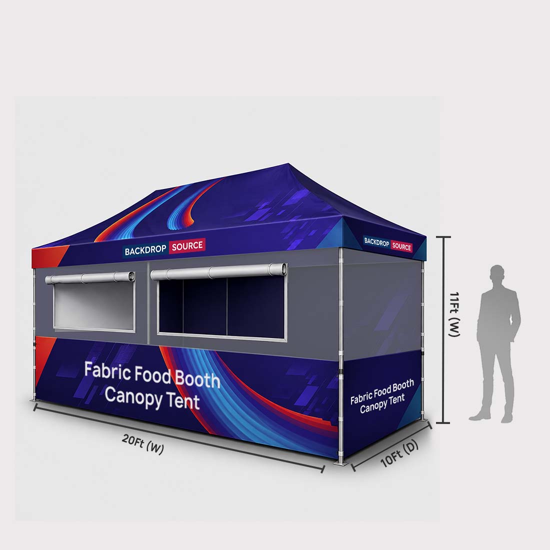 20ft x 10ft Fabric Food Booth Canopy Tent