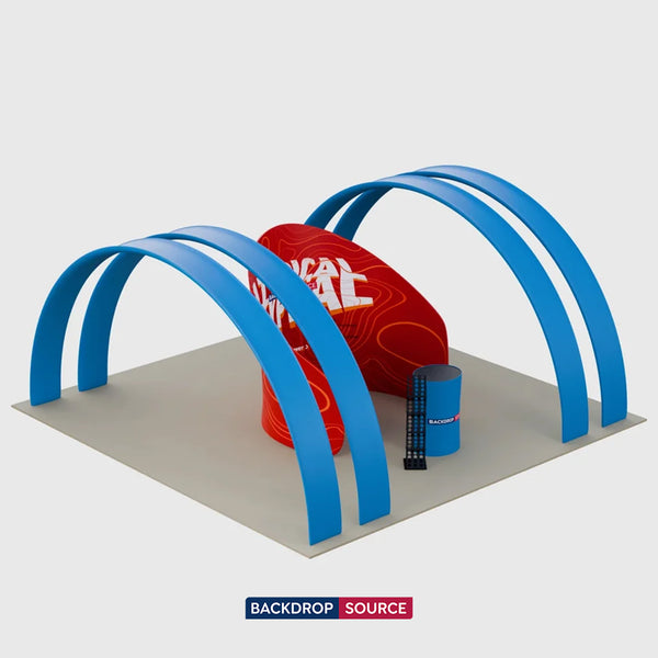 Kit de exhibición con arco de medio punto y cabina de reuniones de 20 x 10 pulgadas