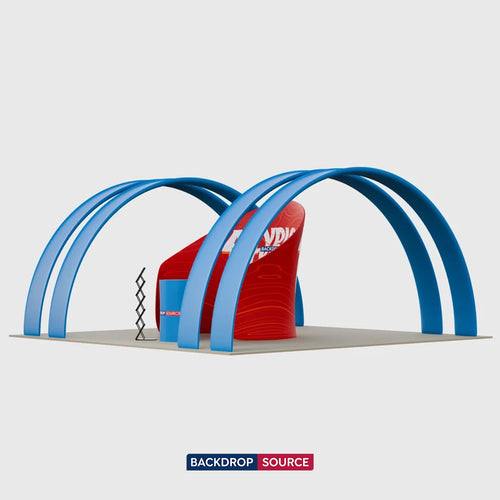 Kit de exhibición con arco de medio punto y cabina de reuniones de 20 x 10 pulgadas