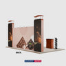 20x10 Straight Backdrop with 3D Wall & Arch Exhibition Kit