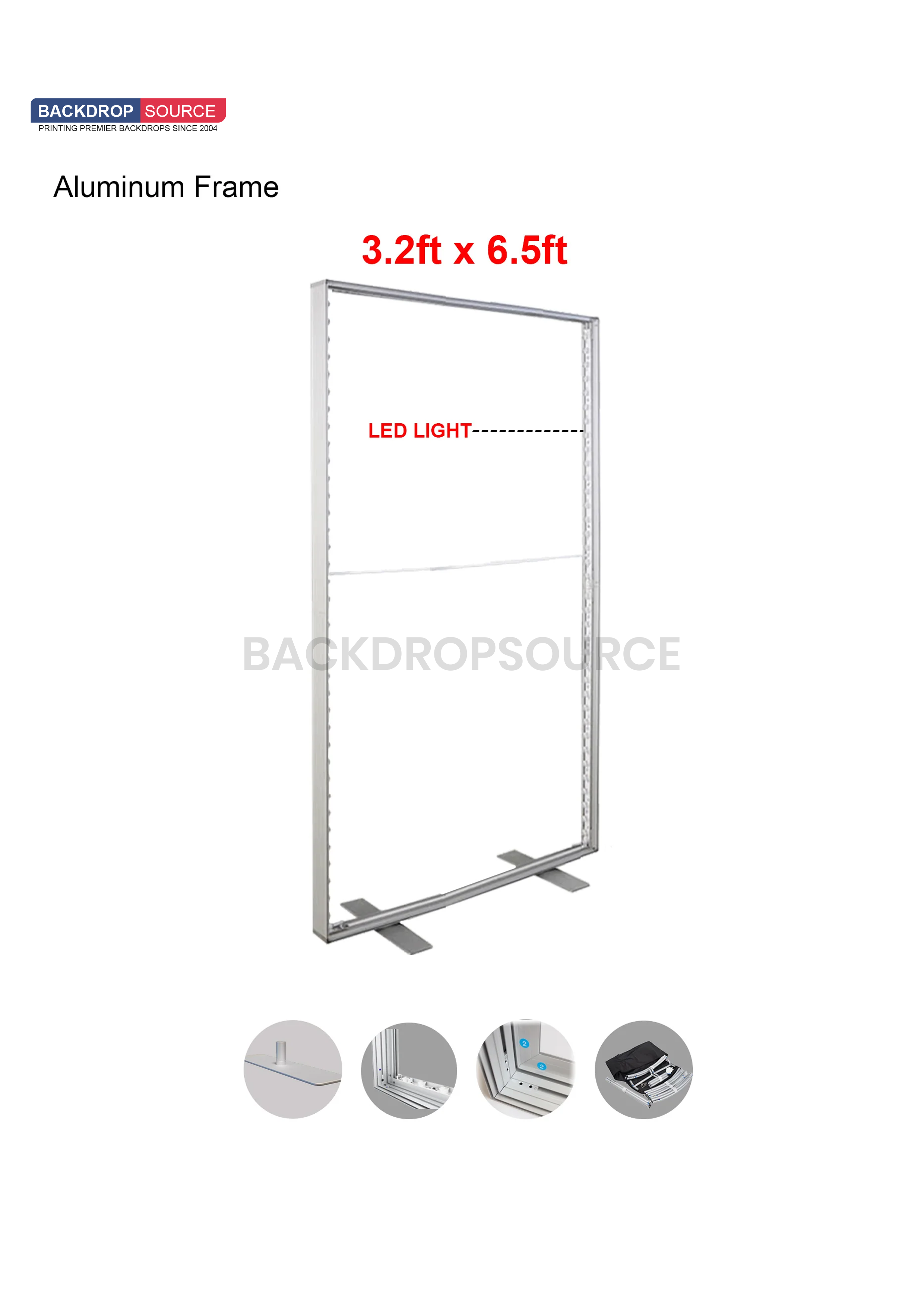 SEG Frameless  Fabric LED Light Box Display - 3.2ft W x 6.5ft H