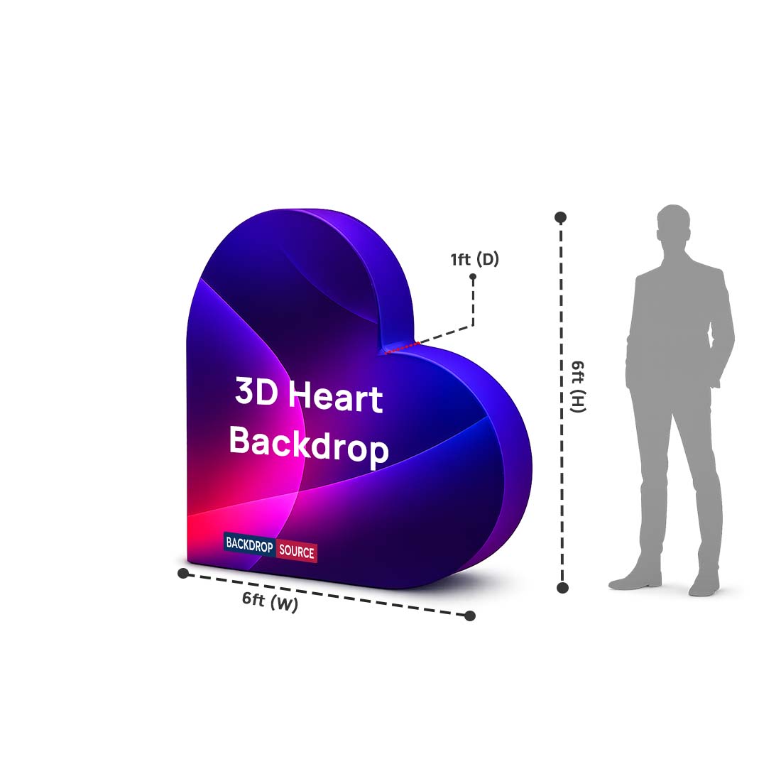 3D Heart Shape Backdrop