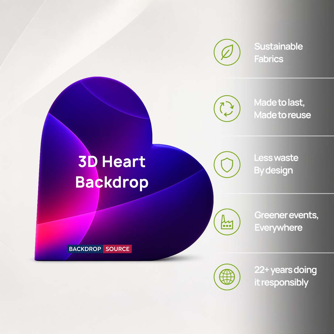 3D Heart Shape Backdrop