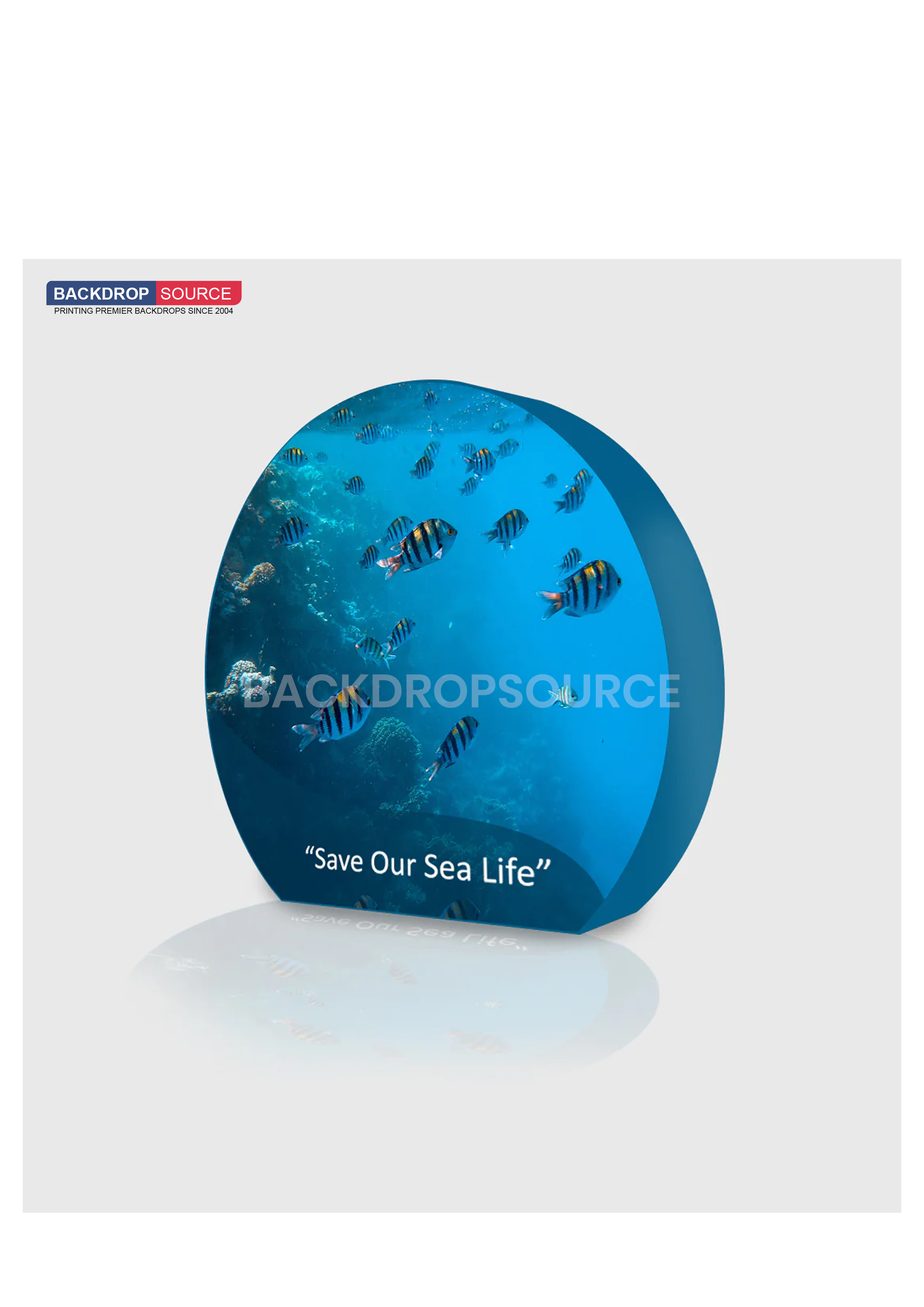 3D Moon-Shaped Tension Fabric Display