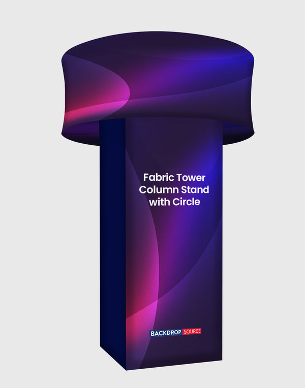 Columna de tela con forma de torre y círculo