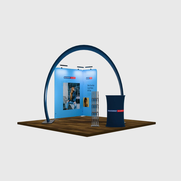 Kit de exhibición de arco de herradura modular para stands de 10 pies de ancho