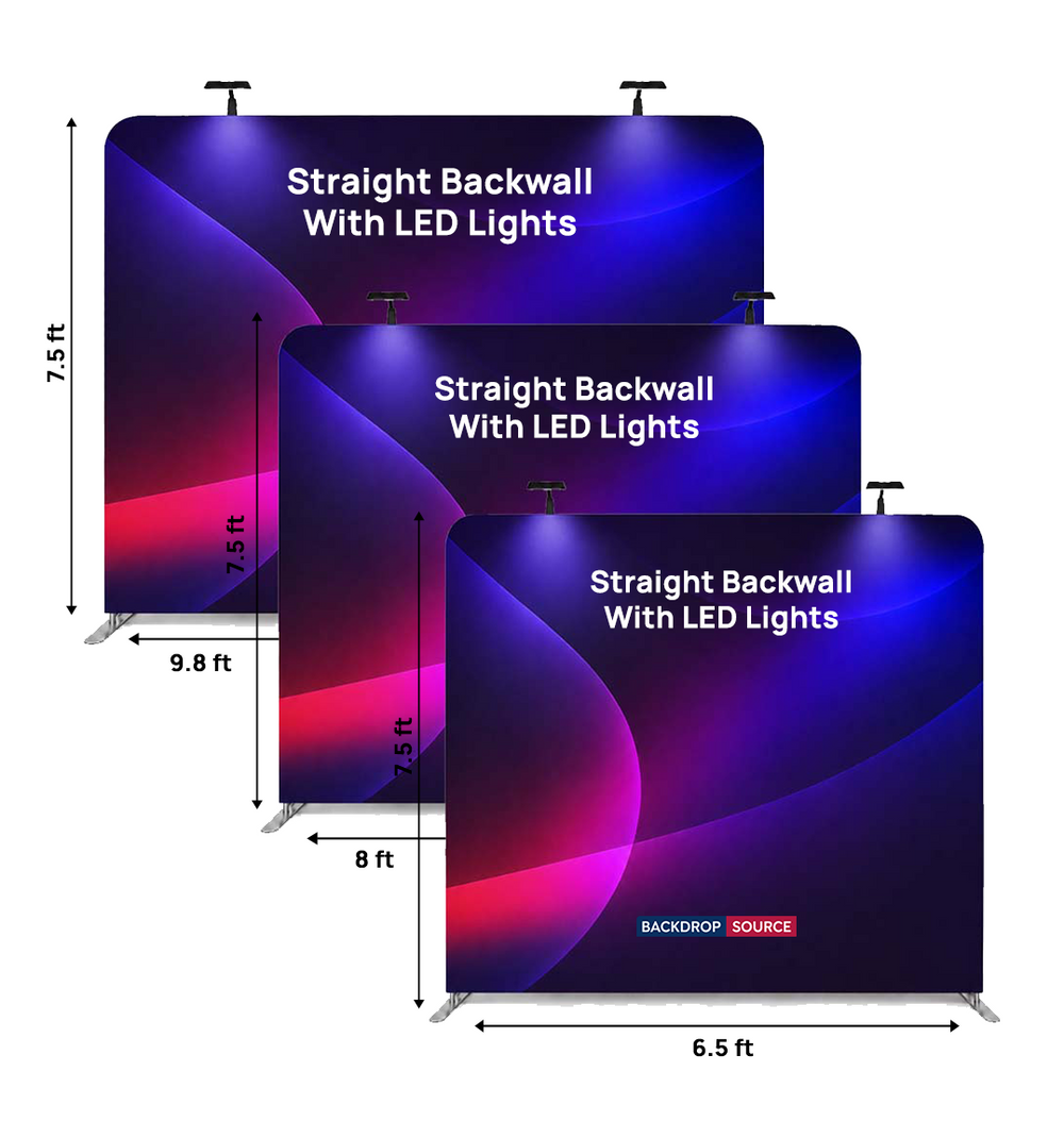 Premium Straight Fabric Wall with LED Spotlights