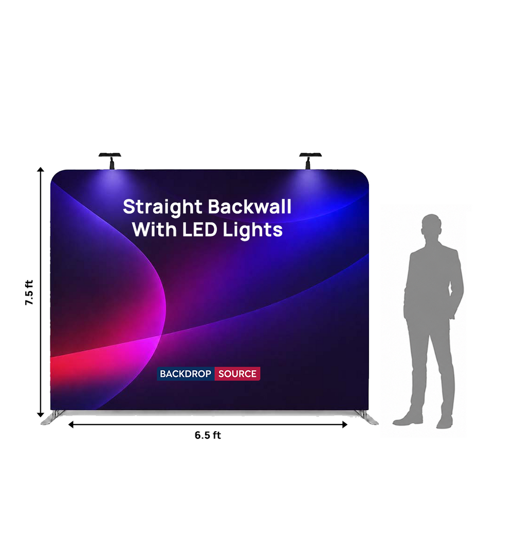 Kit de pared posterior recta con foco LED