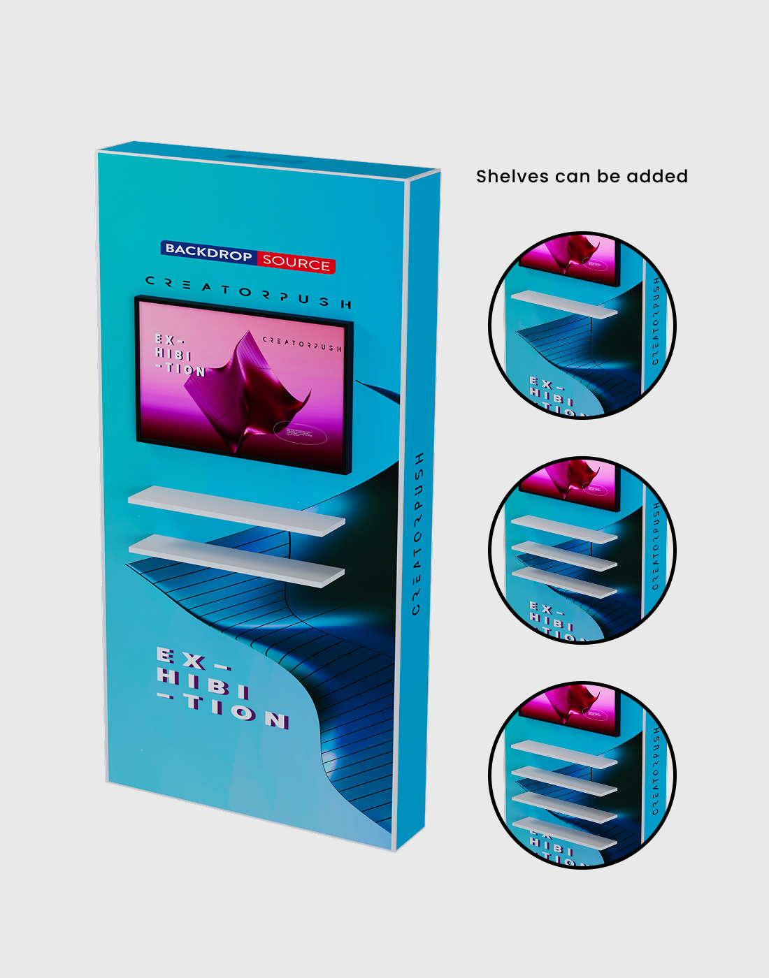 SEG Popup Display with TV Mount & External Shelves