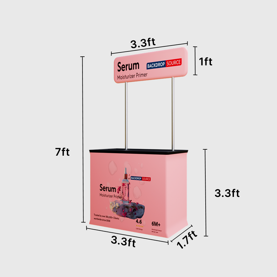 Convertible Fabric Podium Case with Header Display
