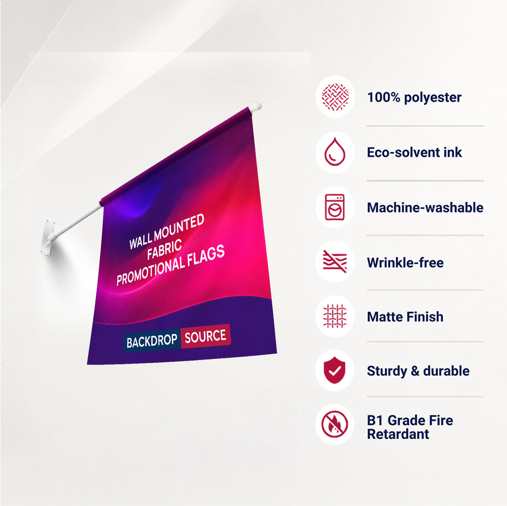 Wall Mounted Fabric Promotional Flags