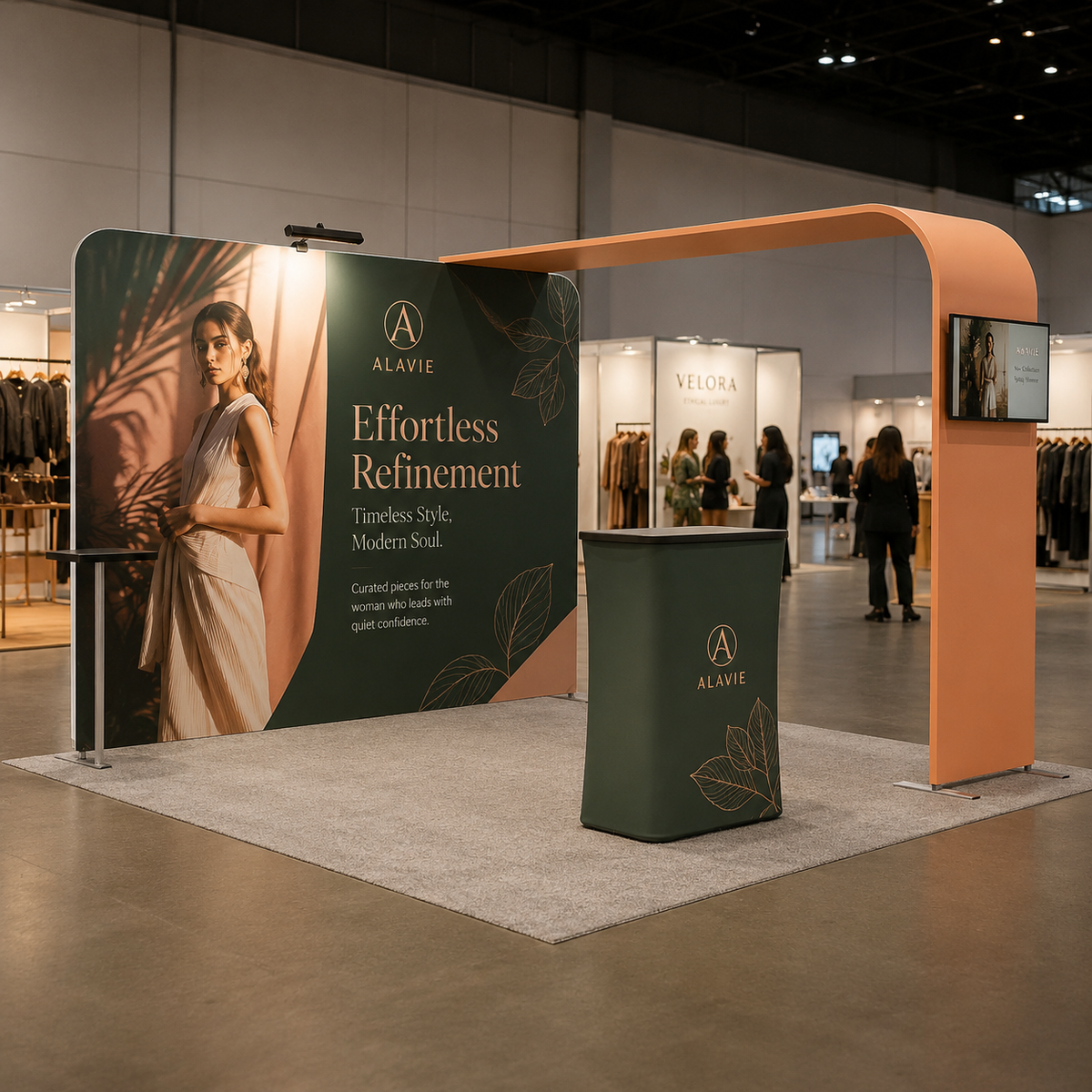 Economy L Arch TV Display Exhibition Kit for 10ft Wide Booths