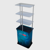 Rectangular Fabric Display Counter with Acrylic Triple Shelves
