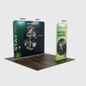 EZ Exhibit Essentials: 10x10 Booth Kit with Backwall and Banner Stand