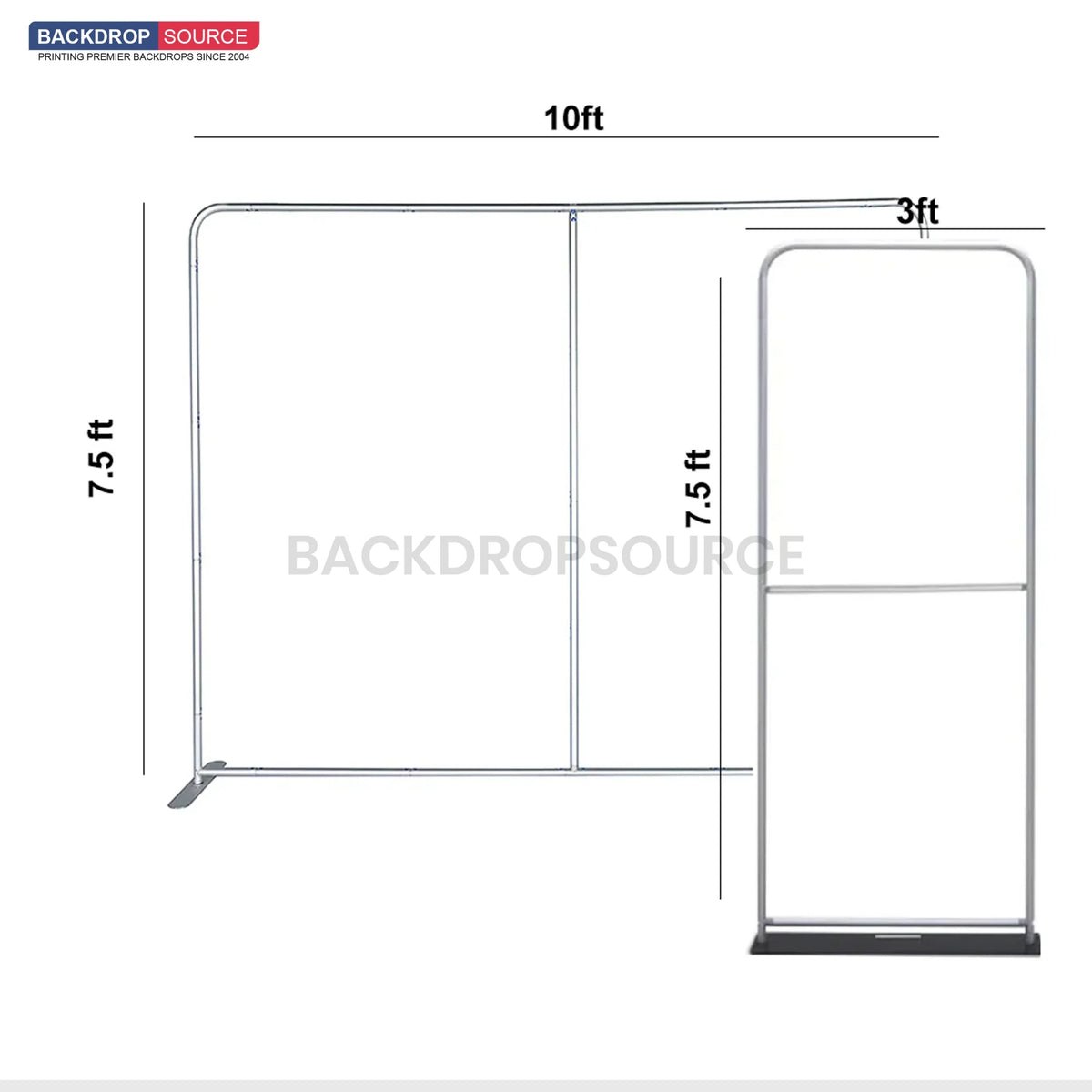 EZ Exhibit Essentials: 10x10 Booth Kit with Backwall and Banner Stand