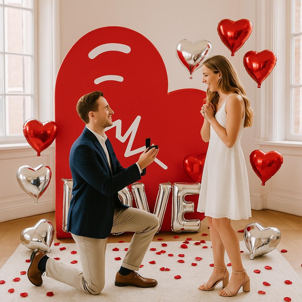 3D Heart Shape Backdrop