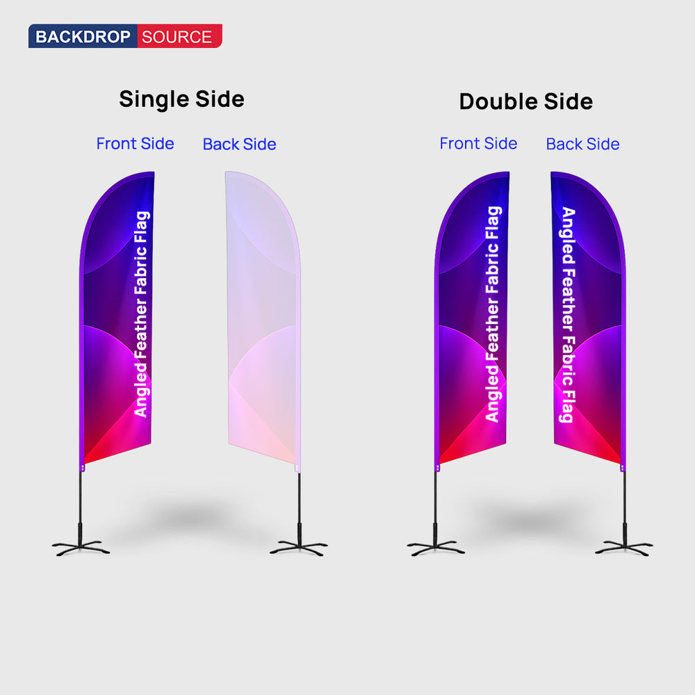Bandera de plumas en ángulo